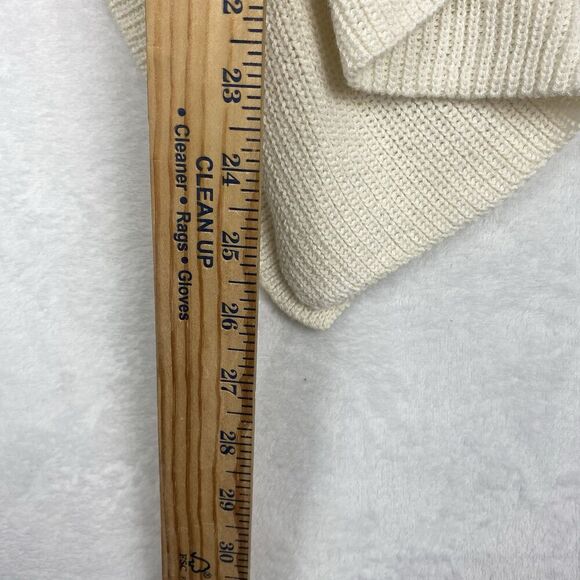 Anthropologie Asymmetrical Poncho Sweater Womens XS/S Ivory Beige V Neck Knit - Picture 4 of 7